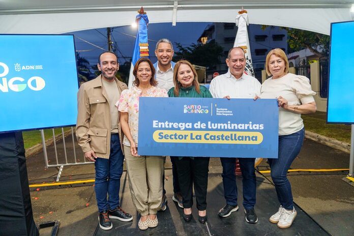 Alcaldía del DN ilumina a La Castellana como parte del programa Sectores Iluminados Más Seguros
