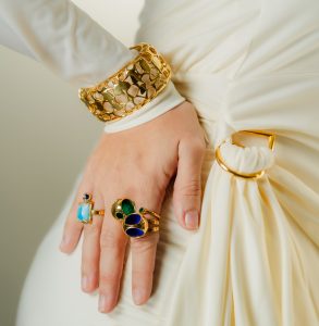 Monica Varela Huritá Sole y Double Band ring