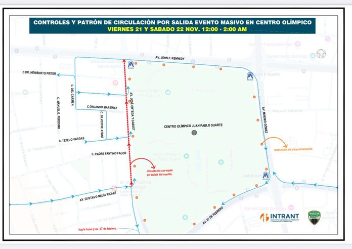 INTRANT y DIGESETT informan rutas alternas por concierto de Bad Bunny los días 21 y 22 de noviembre