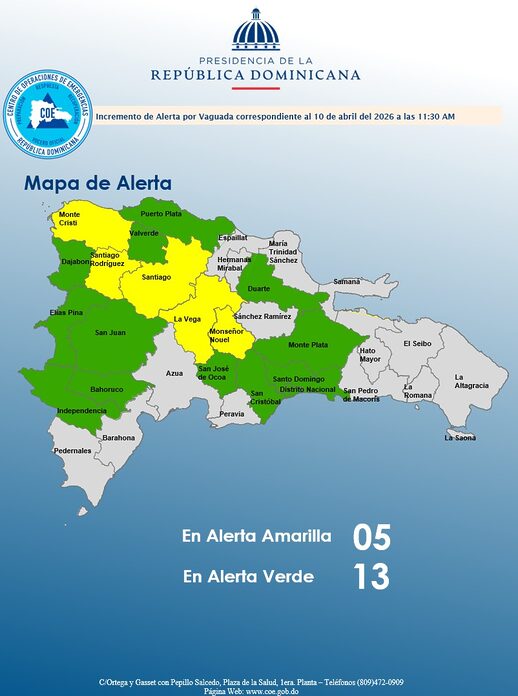 COE incrementa alertas por vaguada: lluvias intensas y riesgo de inundaciones en gran parte del país